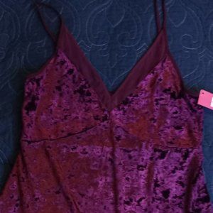 Burgundy crushed velvet dress